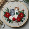 christmas kittens embroidery hand embroidery pattern, christmas kittens pattern, hand embroidery, hand embroidery pdf
