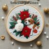 christmas puppy hand embroidery pattern, christmas puppy pattern, hand embroidery, hand embroidery pdf