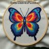 colorful butterfly hand embroidery pattern, colorful butterfly pattern, hand embroidery, hand embroidery pdf