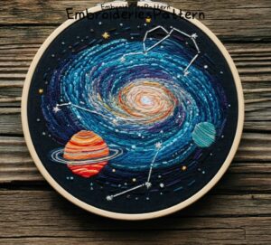 cosmic galaxy embroidery hand embroidery pattern, cosmic galaxy pattern, hand embroidery, hand embroidery pdf