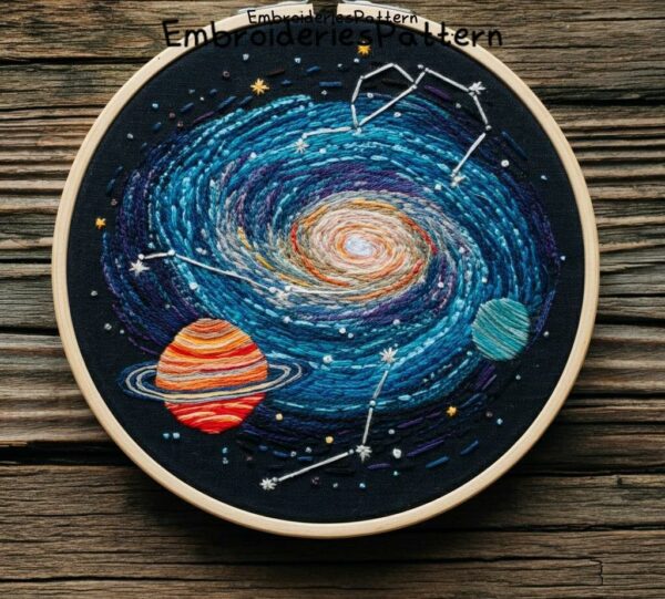cosmic galaxy embroidery hand embroidery pattern, cosmic galaxy pattern, hand embroidery, hand embroidery pdf