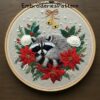 cozy christmas raccoon hand embroidery pattern, cozy christmas raccoon pattern, hand embroidery, hand embroidery pdf