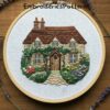 cozy cottage cross stitch hand embroidery pattern, cozy cottage cross stitch pattern, hand embroidery, hand embroidery pdf