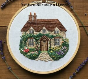 cozy cottage cross stitch hand embroidery pattern, cozy cottage cross stitch pattern, hand embroidery, hand embroidery pdf