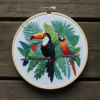 tropical birds embroidery hand embroidery pattern, tropical birds pattern, hand embroidery, hand embroidery pdf