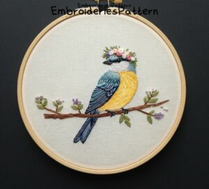 elegant bird embroidery hand embroidery pattern, elegant bird pattern, hand embroidery, hand embroidery pdf