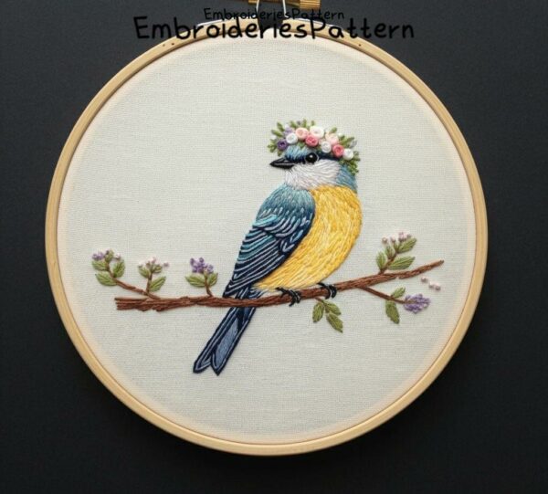 elegant bird embroidery hand embroidery pattern, elegant bird pattern, hand embroidery, hand embroidery pdf