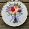 elegant floral bouquet hand embroidery pattern, elegant floral bouquet pattern, hand embroidery, hand embroidery pdf