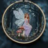 enchanted fairy on mushroom hand embroidery pattern, enchanted fairy on mushroom pattern, hand embroidery, hand embroidery pdf