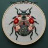 floral beetle embroidery art hand embroidery pattern, floral beetle art pattern, hand embroidery, hand embroidery pdf