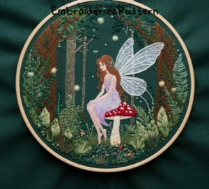 forest fairy embroidery hand embroidery pattern, forest fairy pattern, hand embroidery, hand embroidery pdf