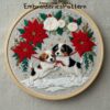 holiday puppies hand embroidery pattern, holiday puppies pattern, hand embroidery, hand embroidery pdf