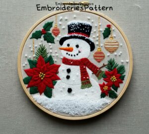 jolly snowman embroidery hand embroidery pattern, jolly snowman pattern, hand embroidery, hand embroidery pdf
