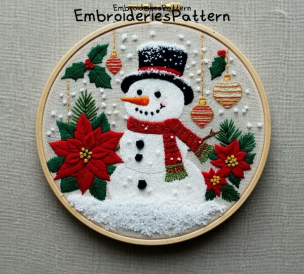 jolly snowman embroidery hand embroidery pattern, jolly snowman pattern, hand embroidery, hand embroidery pdf