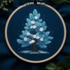 blossoming blue tree embroidery hand embroidery pattern, blossoming blue tree pattern, hand embroidery, hand embroidery pdf