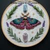 mystical moth hand embroidery pattern, mystical moth pattern, hand embroidery, hand embroidery pdf
