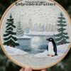 penguin winter embroidery hand embroidery pattern, penguin winter pattern, hand embroidery, hand embroidery pdf