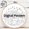 grand building with florals hand embroidery pattern, grand pattern, hand embroidery, hand embroidery pdf