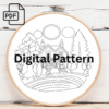 lakeside serenity embroidery hand embroidery pattern, lakeside pattern, hand embroidery, hand embroidery pdf