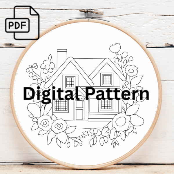 rustic cottage elegance hand embroidery pattern, rustic pattern, hand embroidery, hand embroidery pdf