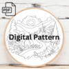 sunlit village embroidery art hand embroidery pattern, sunlit pattern, hand embroidery, hand embroidery pdf