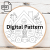vibrant cottage embroidery design hand embroidery pattern, vibrant pattern, hand embroidery, hand embroidery pdf