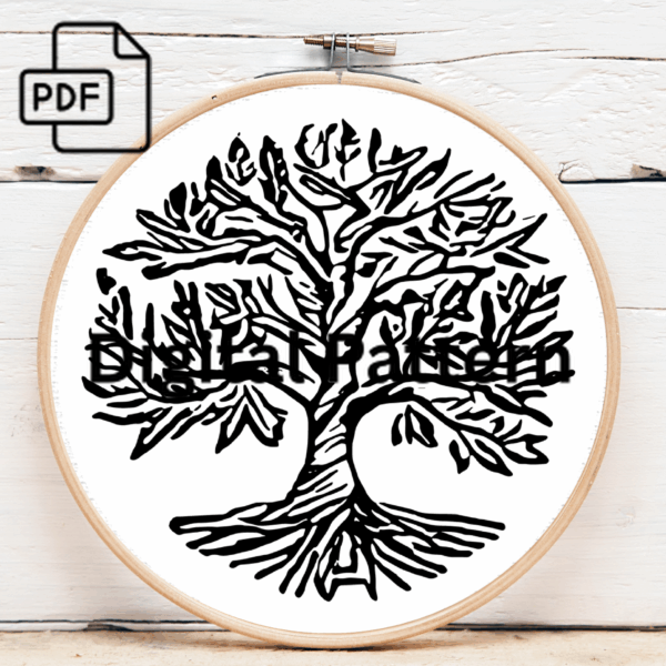 tree of life hand embroidery pattern, tree pattern, hand embroidery, hand embroidery pdf