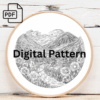 blush mountain embroidery scene hand embroidery pattern, blush pattern, hand embroidery, hand embroidery pdf