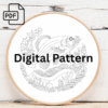flowing freedom hand embroidery pattern, flowing pattern, hand embroidery, hand embroidery pdf