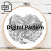 vibrant valley embroidery scene hand embroidery pattern, vibrant pattern, hand embroidery, hand embroidery pdf
