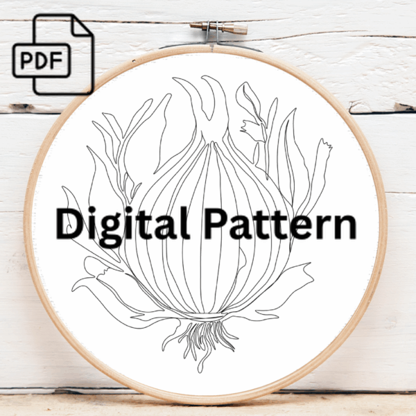 elegant onion embroidery design hand embroidery pattern, elegant pattern, hand embroidery, hand embroidery pdf