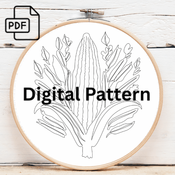 golden corn embroidery art hand embroidery pattern, golden pattern, hand embroidery, hand embroidery pdf