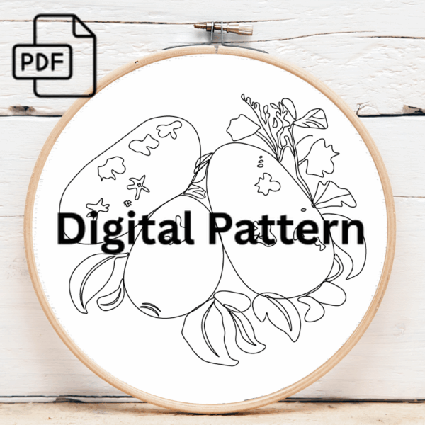 golden potatoes embroidery art hand embroidery pattern, golden pattern, hand embroidery, hand embroidery pdf