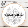 lupine flowers in shades of purple hand embroidery pattern, lupine pattern, hand embroidery, hand embroidery pdf