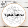 pink petals hand embroidery pattern, pink pattern, hand embroidery, hand embroidery pdf