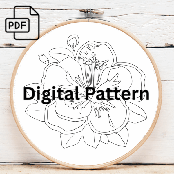 pink petals hand embroidery pattern, pink pattern, hand embroidery, hand embroidery pdf