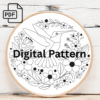 hummingbird and floral hand embroidery pattern, hummingbird pattern, hand embroidery, hand embroidery pdf
