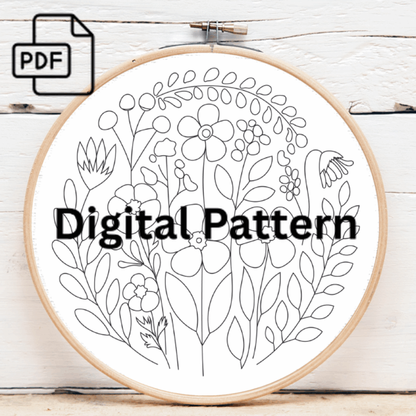 variety of flowers hand embroidery pattern, variety pattern, hand embroidery, hand embroidery pdf