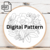 vibrant floral design hand embroidery pattern, vibrant pattern, hand embroidery, hand embroidery pdf