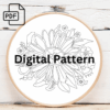 white daisy hand embroidery pattern, white pattern, hand embroidery, hand embroidery pdf