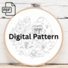 jungle majesty hand embroidery pattern, jungle pattern, hand embroidery, hand embroidery pdf