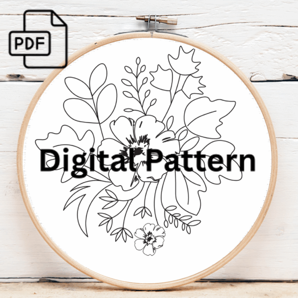 earthy floral embroidery design hand embroidery pattern, earthy pattern, hand embroidery, hand embroidery pdf