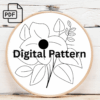 elegant floral embroidery design hand embroidery pattern, elegant pattern, hand embroidery, hand embroidery pdf