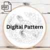 ocean jewel turtle hand embroidery pattern, ocean pattern, hand embroidery, hand embroidery pdf