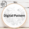 ocean wonders hand embroidery pattern, ocean pattern, hand embroidery, hand embroidery pdf
