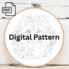 charming husky dog hand embroidery pattern, charming pattern, hand embroidery, hand embroidery pdf