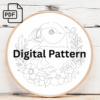 playful puffin hand embroidery pattern, playful pattern, hand embroidery, hand embroidery pdf