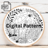 sea turtle hand embroidery pattern, sea pattern, hand embroidery, hand embroidery pdf