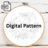 soaring serenity hand embroidery pattern, soaring pattern, hand embroidery, hand embroidery pdf