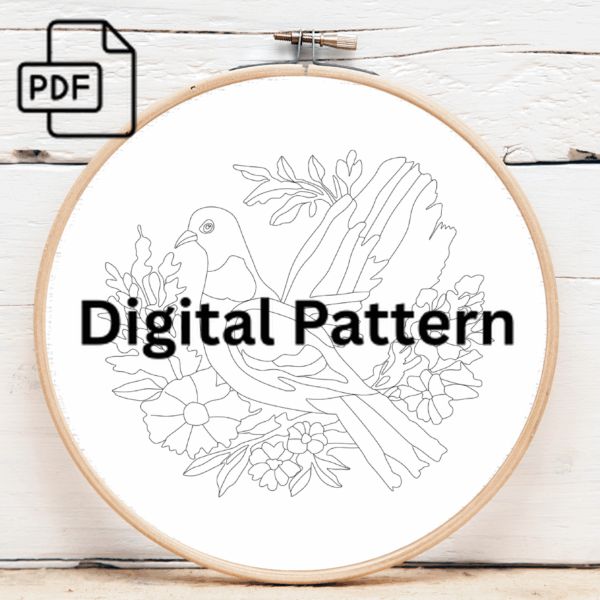 soaring serenity hand embroidery pattern, soaring pattern, hand embroidery, hand embroidery pdf
